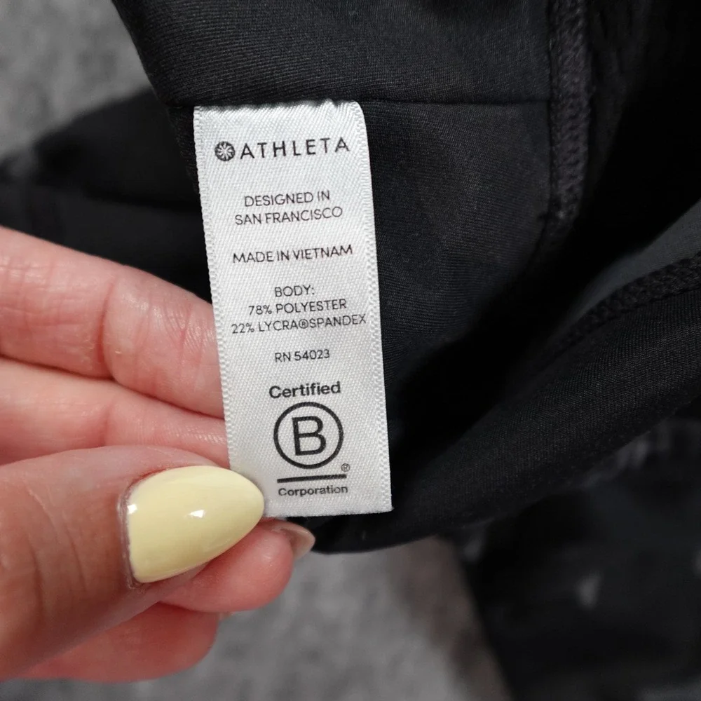 Athleta Leggings Women Extra Small Black Camo Contender 7/8 Powerlift Workout